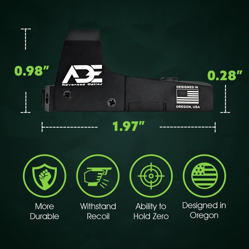 Ade Advanced Optics Python Green Dot Reflex Sight for Handgun - Compatible with Doctor Footprint - Image 4